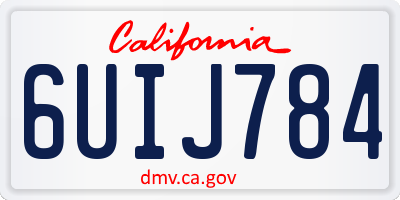 CA license plate 6UIJ784