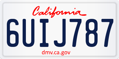 CA license plate 6UIJ787