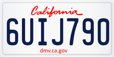 CA license plate 6UIJ790
