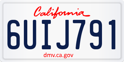 CA license plate 6UIJ791