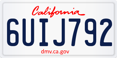 CA license plate 6UIJ792