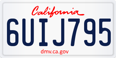 CA license plate 6UIJ795