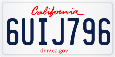 CA license plate 6UIJ796