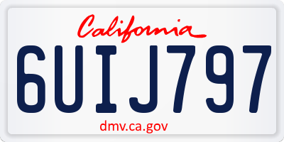 CA license plate 6UIJ797