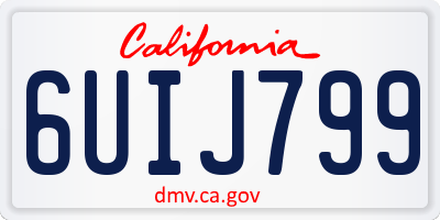 CA license plate 6UIJ799