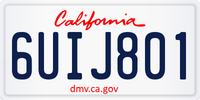 CA license plate 6UIJ801