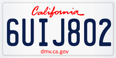 CA license plate 6UIJ802