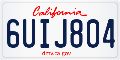 CA license plate 6UIJ804