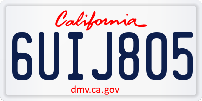 CA license plate 6UIJ805