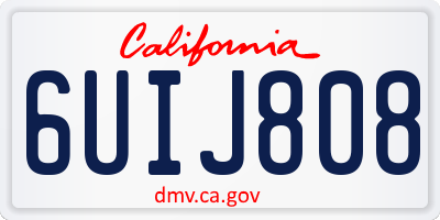 CA license plate 6UIJ808