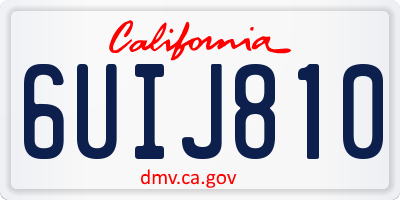 CA license plate 6UIJ810