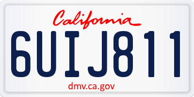 CA license plate 6UIJ811
