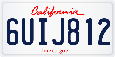 CA license plate 6UIJ812