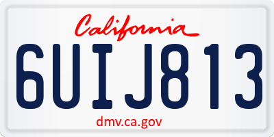 CA license plate 6UIJ813