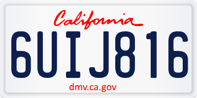 CA license plate 6UIJ816