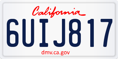 CA license plate 6UIJ817