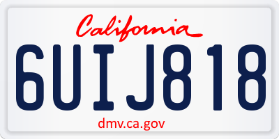 CA license plate 6UIJ818