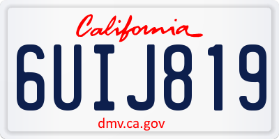 CA license plate 6UIJ819