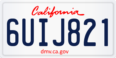 CA license plate 6UIJ821