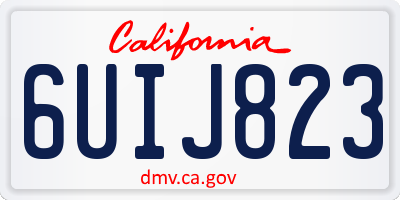 CA license plate 6UIJ823