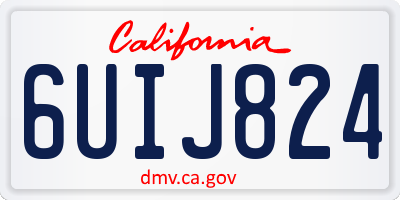 CA license plate 6UIJ824