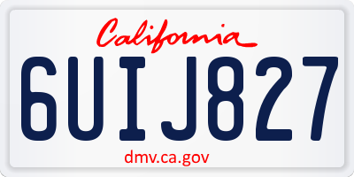 CA license plate 6UIJ827