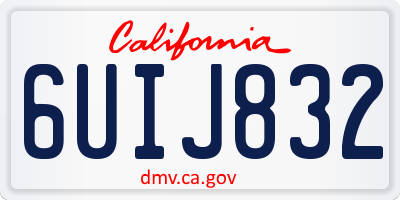 CA license plate 6UIJ832