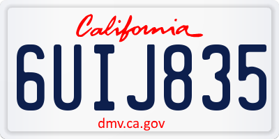 CA license plate 6UIJ835