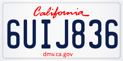 CA license plate 6UIJ836