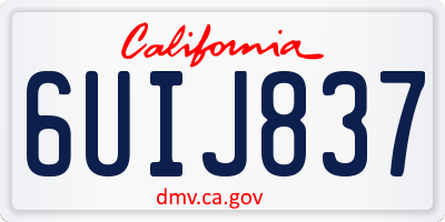 CA license plate 6UIJ837