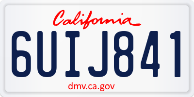 CA license plate 6UIJ841