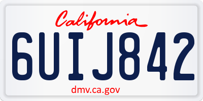 CA license plate 6UIJ842