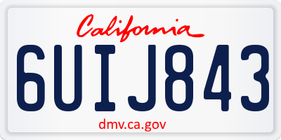 CA license plate 6UIJ843