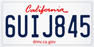 CA license plate 6UIJ845