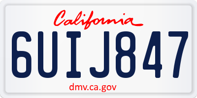 CA license plate 6UIJ847