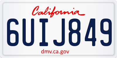 CA license plate 6UIJ849