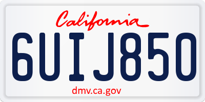 CA license plate 6UIJ850
