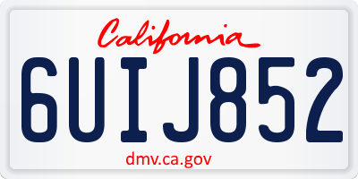 CA license plate 6UIJ852