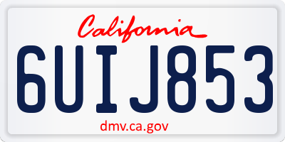 CA license plate 6UIJ853