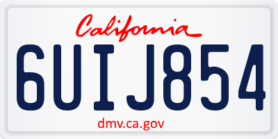 CA license plate 6UIJ854