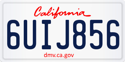 CA license plate 6UIJ856