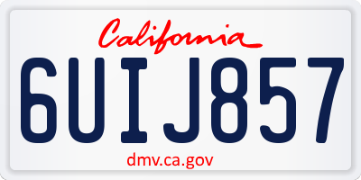 CA license plate 6UIJ857