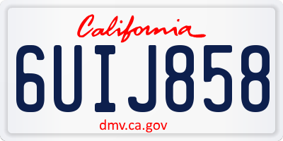 CA license plate 6UIJ858