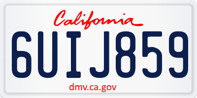 CA license plate 6UIJ859