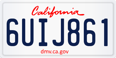 CA license plate 6UIJ861