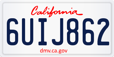 CA license plate 6UIJ862
