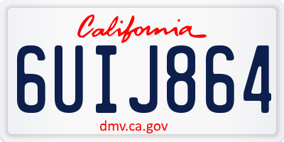 CA license plate 6UIJ864