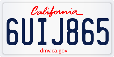 CA license plate 6UIJ865