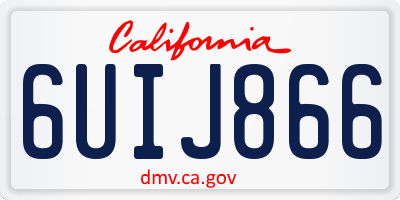 CA license plate 6UIJ866