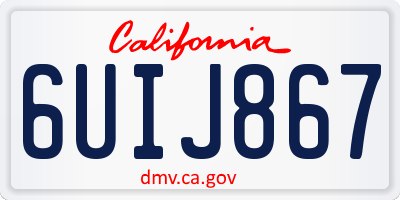 CA license plate 6UIJ867